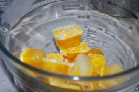 Crack frozen eggs into bowl